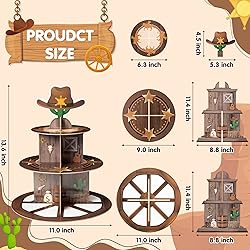 Haooryx Western Cowboy Party Decoration Cupcake