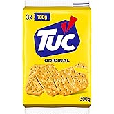 LU TUC Original Crackers, Oven Baked, 3 Pack x 100g (10.5 oz Total), Crispy Savory Crackers