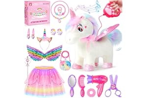 SOLIEHOO Unicorn Toys for Girls Age 4-6 Unicorns Gifts, Walking Talking Singing Interactive Toy, Remote Control Plush Unicorn's Pet Care Toy, Unicornss Dress up for Toddler Girls Kids 3 4 5 6 Years