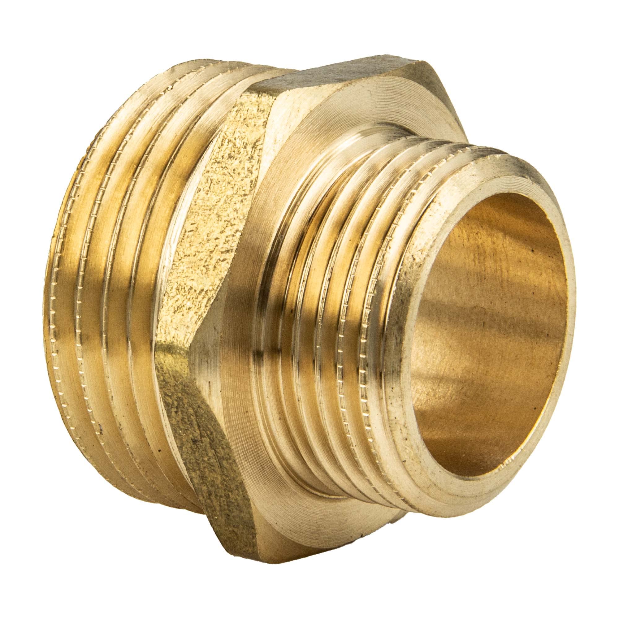 Messing Doppelnippel Reduziert 1" x 3/4"