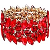 EVER FAITH Women's Stretch Bracelet Marquise Crystal Art Deco Hand Chain Wedding Bridal Jewelry