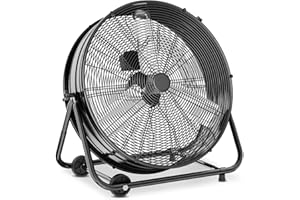 mollie 25 Inch Industrial High Velocity Floor Drum Fan with 3 Speed Heavy Duty Metal Adjustable Tilt Portable Air Circulator for Home Bedroom Garage Commercial Use, 5270 CFM, Black