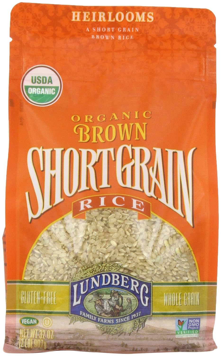 Lundberg Family Farms Organic Short Grain Rice, Brown, 32 Ounce