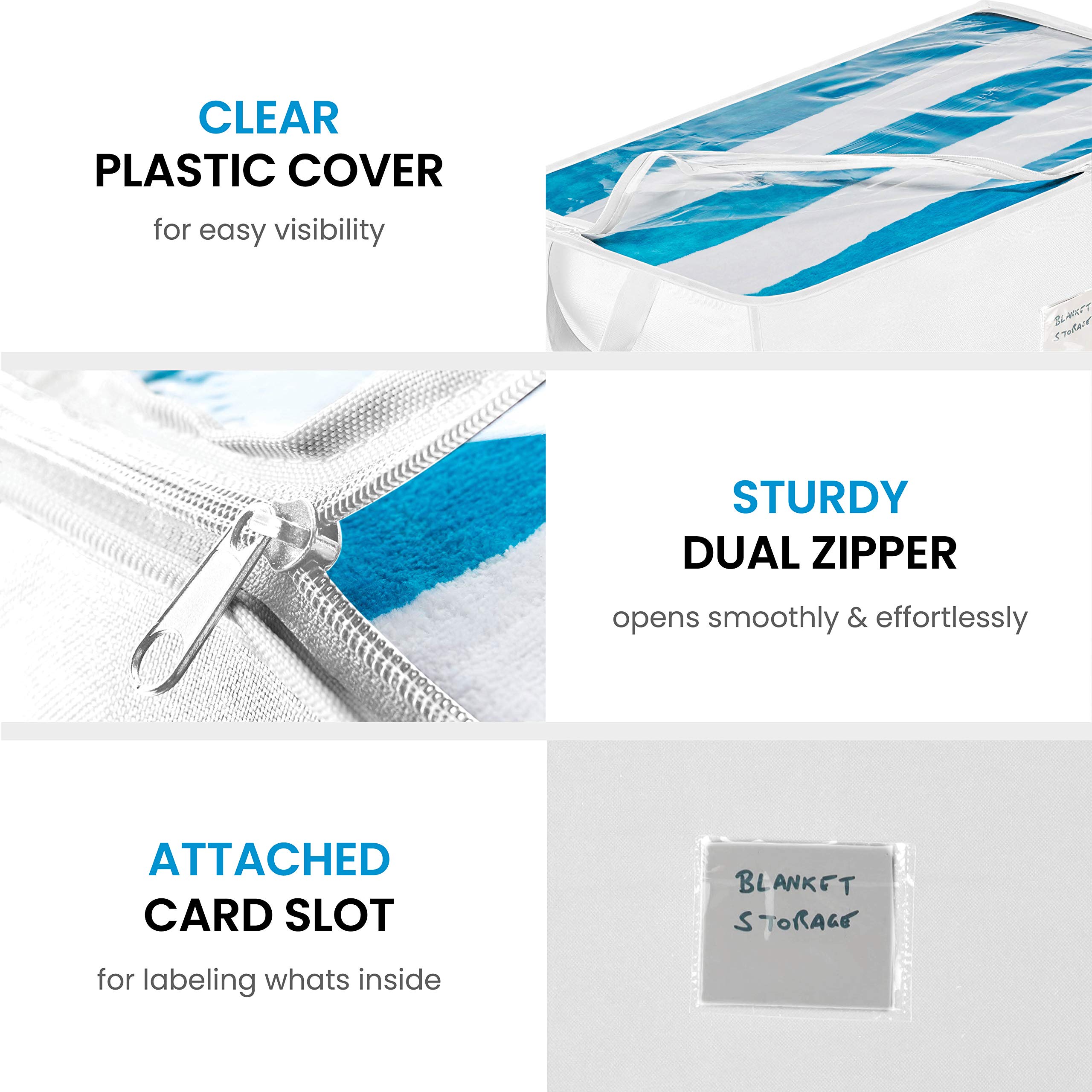 ZOBER Jumbo Blanket, Storage Bags with Zipper, Comforter Underbed