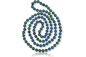 MGR MY GEMS ROCK! 36 Inch 7-8MM Long Polished-Finish Genuine Semi-Precious Stone Endless Infinity Long Beaded Strand Necklace.