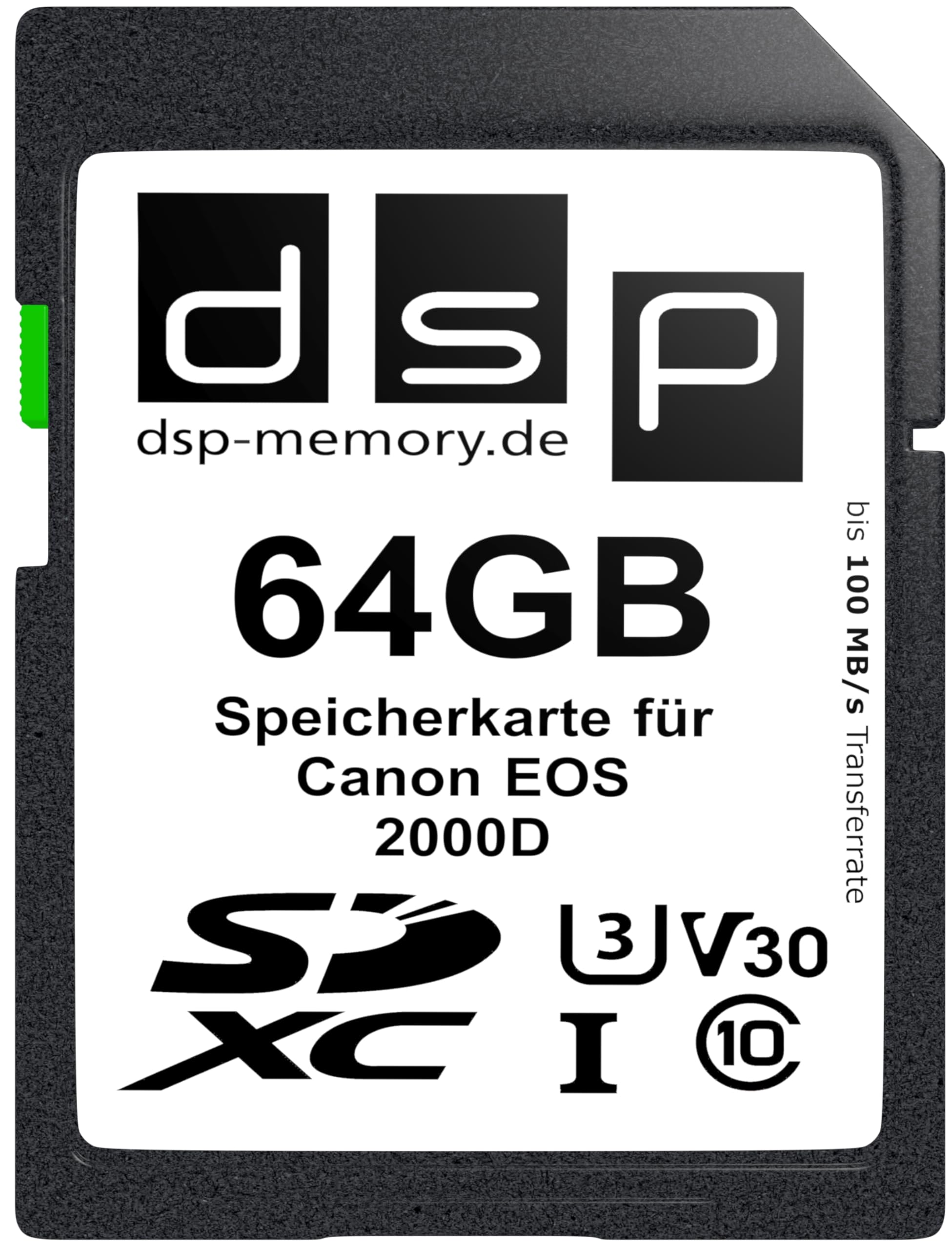 64GB Professional V30 Speicherkarte für Canon EOS 2000D Digitalkamera