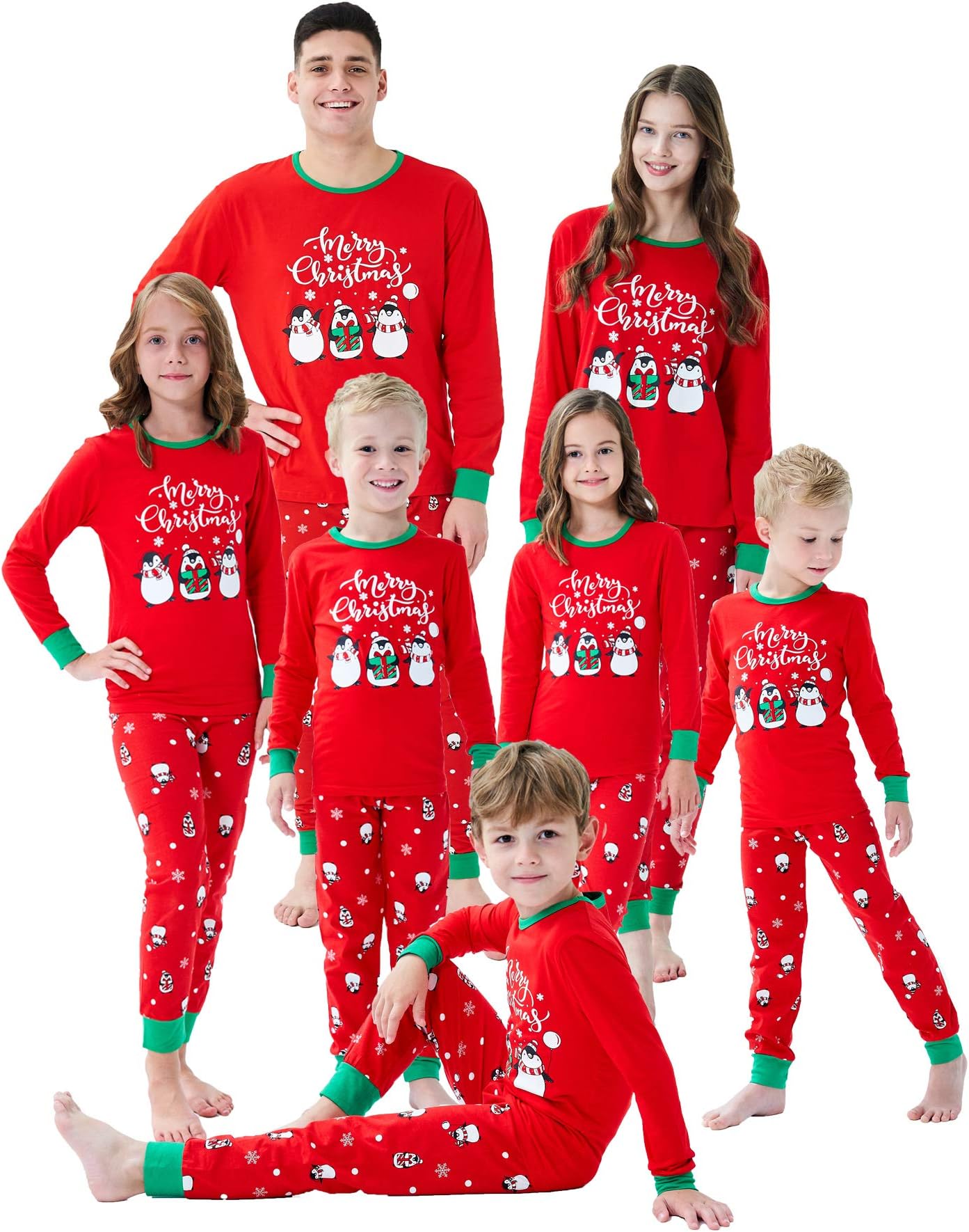 Demifill Matching Family Christmas Boys Girls Pajamas Striped/Bear Kids Sleepwear