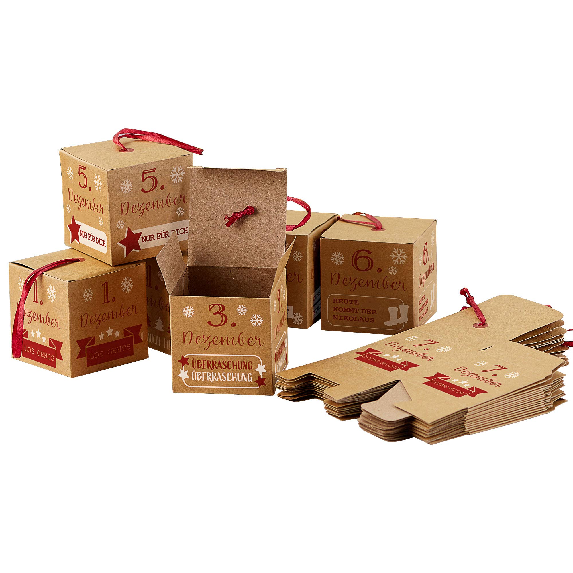 Cepewa - Advent Calendar - DIY - 24 Printed Boxes to Hang or Stand - With DIY Kit