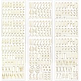 CZQHFDC 9 Sheets 3D Gold Letter Stickers, 489P Foam Sticker Letters | 1 Inch Self-Adhesive Puffy Alphabet Stickers for Scrapbooking, Grad Cap, DIY Crafts, Decoration
