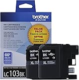 Brother LC1032PKS Printer High Yield Cartridge Ink Black (2-Pack)