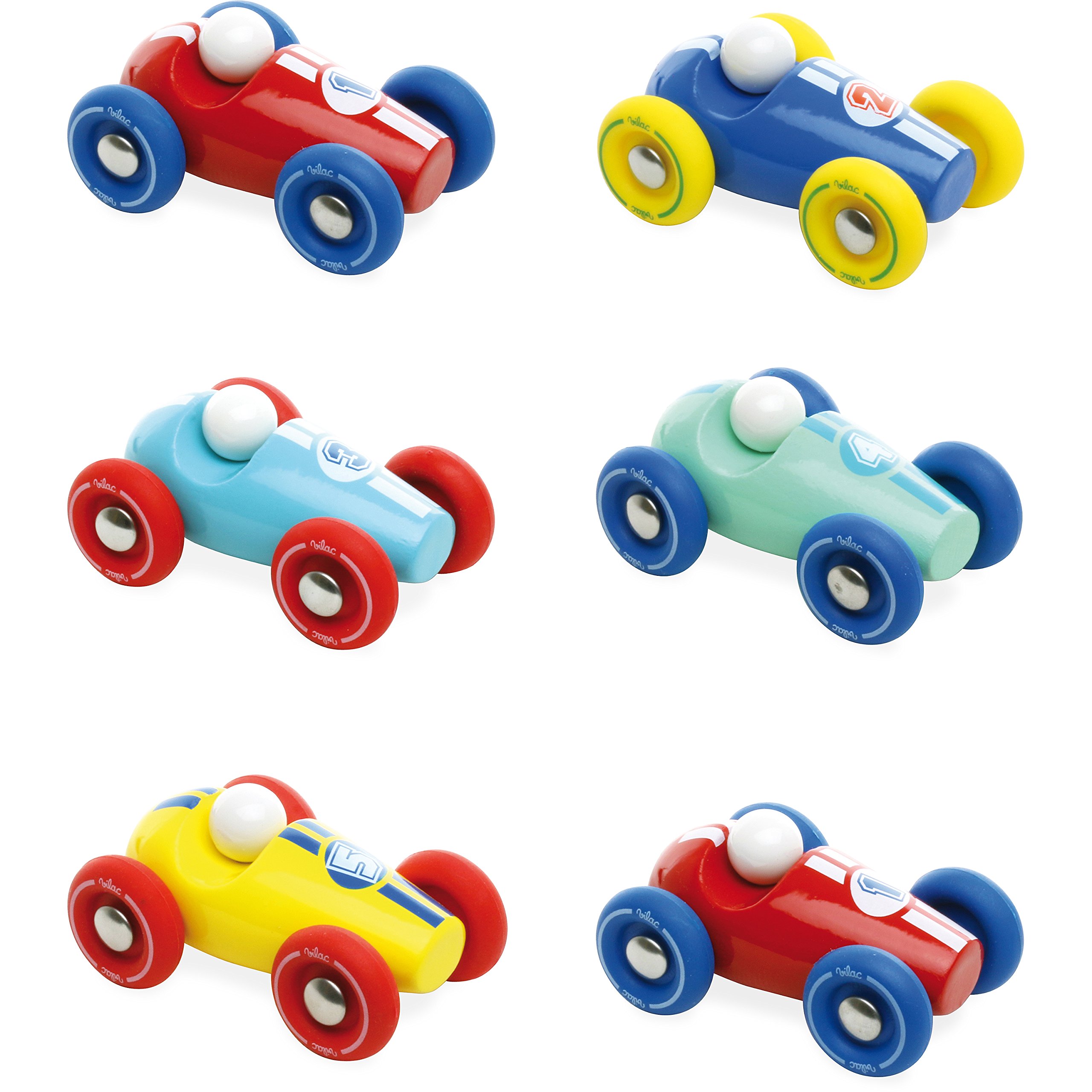 Vilac Toy Car Wooden Mini Racer (Assorted Colors)