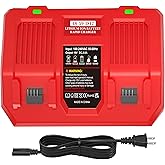【Rapid!】 DMMNS 18V Rapid Charger Station Replacement for Milwaukee 48-59-1802 18V Dual Bay Simultaneous Rapid Charger,Compatible with 48-59-1802 48-59-1806 48-59-1804 48-59-1812 Charging Station