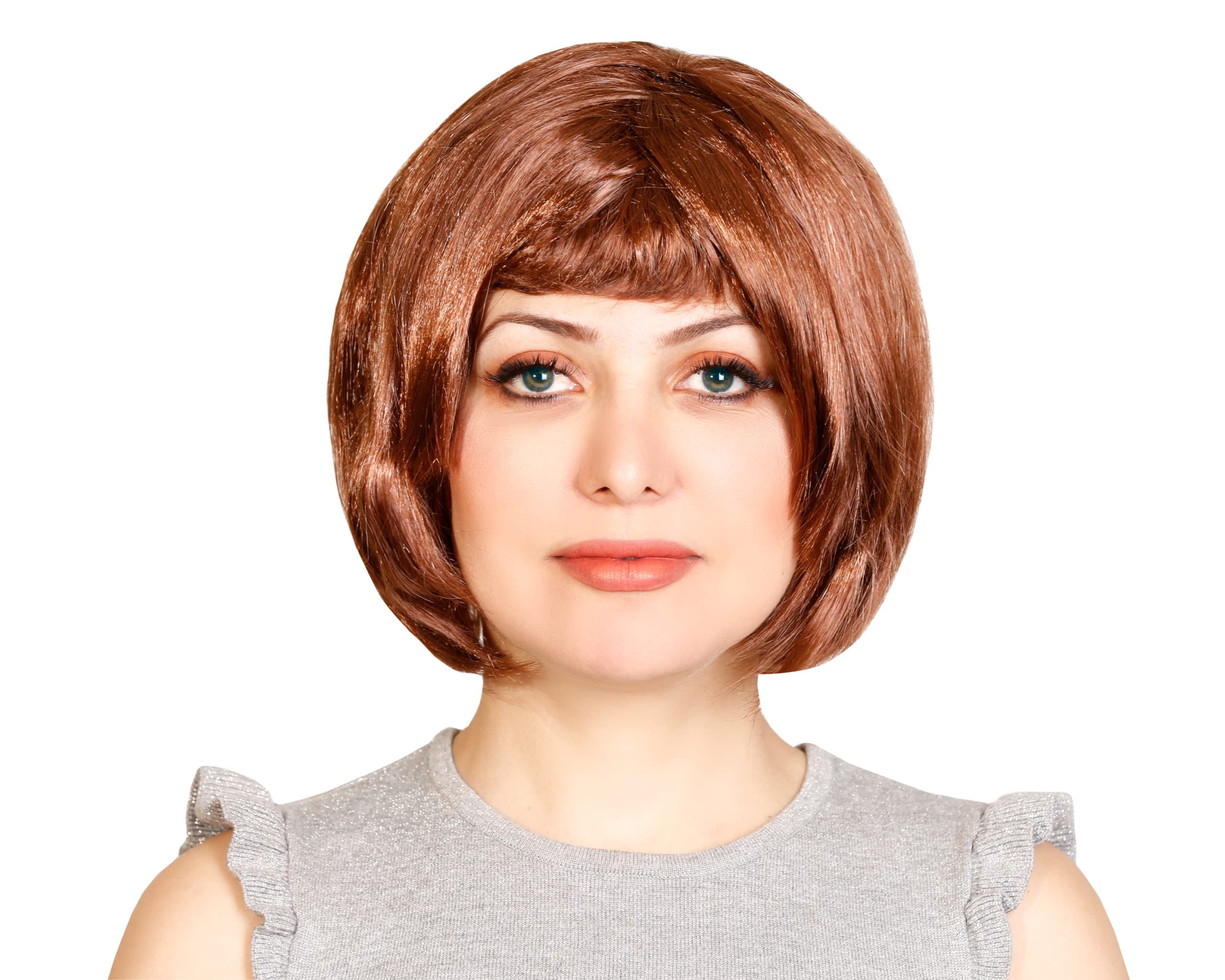 Matissa Women's Ladies Short BOB Wig Fancy Dress Cosplay Role play Wigs POP Party Costume (Brown)