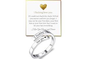 Hope Rings - I F♡cking Love You Ring - Adjustable Silver Promise Ring - 304 Stainless Steel Rings for Women