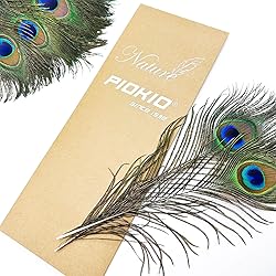 Piokio 10 pcs Natural Peacock Feathers in Bulk