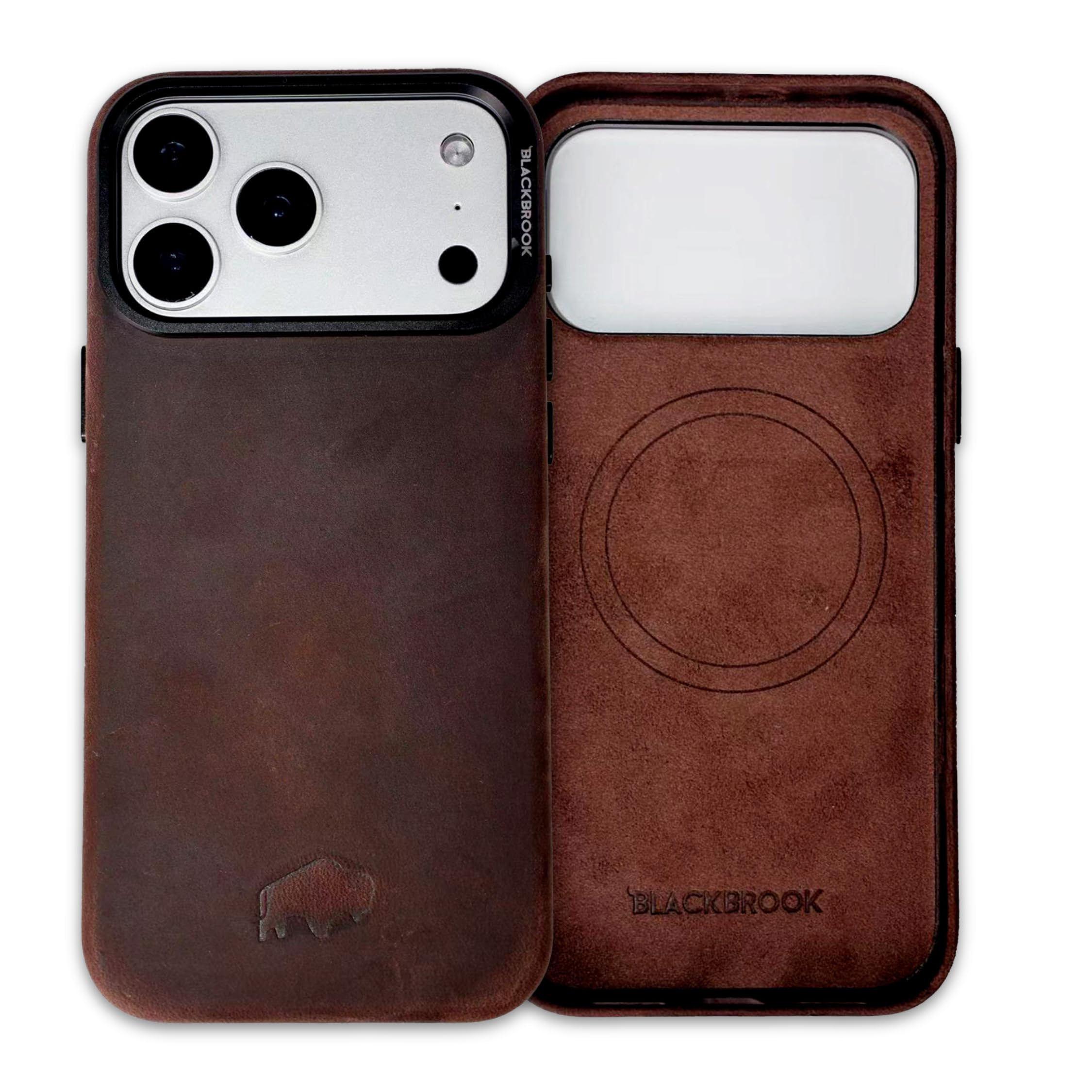 BLACKBROOK Leather Case for iPhone 17 Pro Max – Barlow Handcrafted Snap-On Cover, Full Grain Leather with 360° Edge Protection, Compatible with MagSafe, Slim Protective Design, Luxury Gift Box