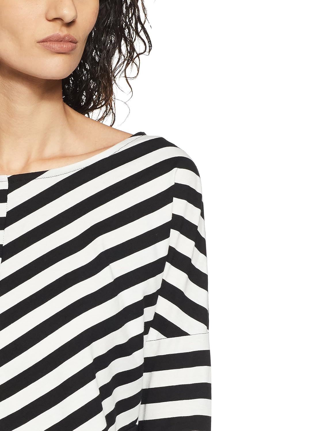 symbol amazon brand women's striped loose fit t-shirt