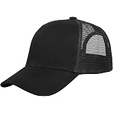 Falari Trucker Hat Baseball Cap Structured Plain Design 6 Panel, Adjustable Size
