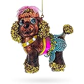 Sophisticated Poodle Blown Glass Christmas Ornament