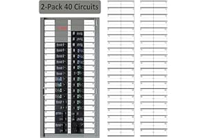 Littversions 2 Pack 1" Breaker Side 40 Circuits Vinyl Fuse Box Circuit Breaker Panel Directory Labels Stickers Decals for All Electrical Panel/Load Centers Waterproof