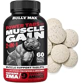 Bully Max Dog Muscle Builder Chewable Tablets - Vitamins &amp; Supplements for Muscle Gain &amp; Growth for Puppy &amp; Adult Dogs - Vet-Recommended Dog Multivitamin for All Breeds &amp; Ages, Made in USA - 60 Tabs