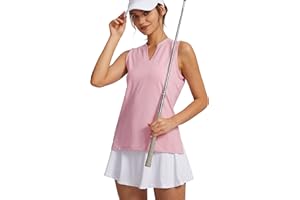 Obla Women's Sleeveless Golf Shirt V-Neck Lightweight Quick Dry Tennis Tank Tops Polo Shirts for Women