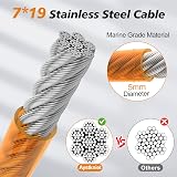 Aystkniet Dog Tie Out Cable 10ft 15ft 20ft 25ft 30ft 40ft 50ft Shock Spring view 3