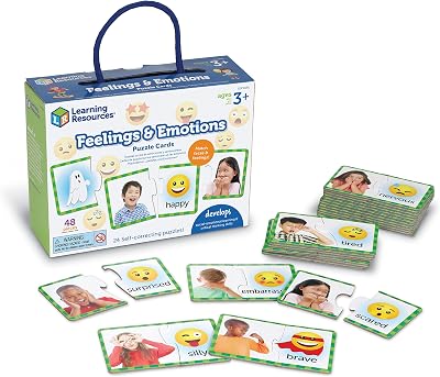 Learning Resources Feelings & Emotions Puzzle Cards 48 Pieces SEL Kids 3+
