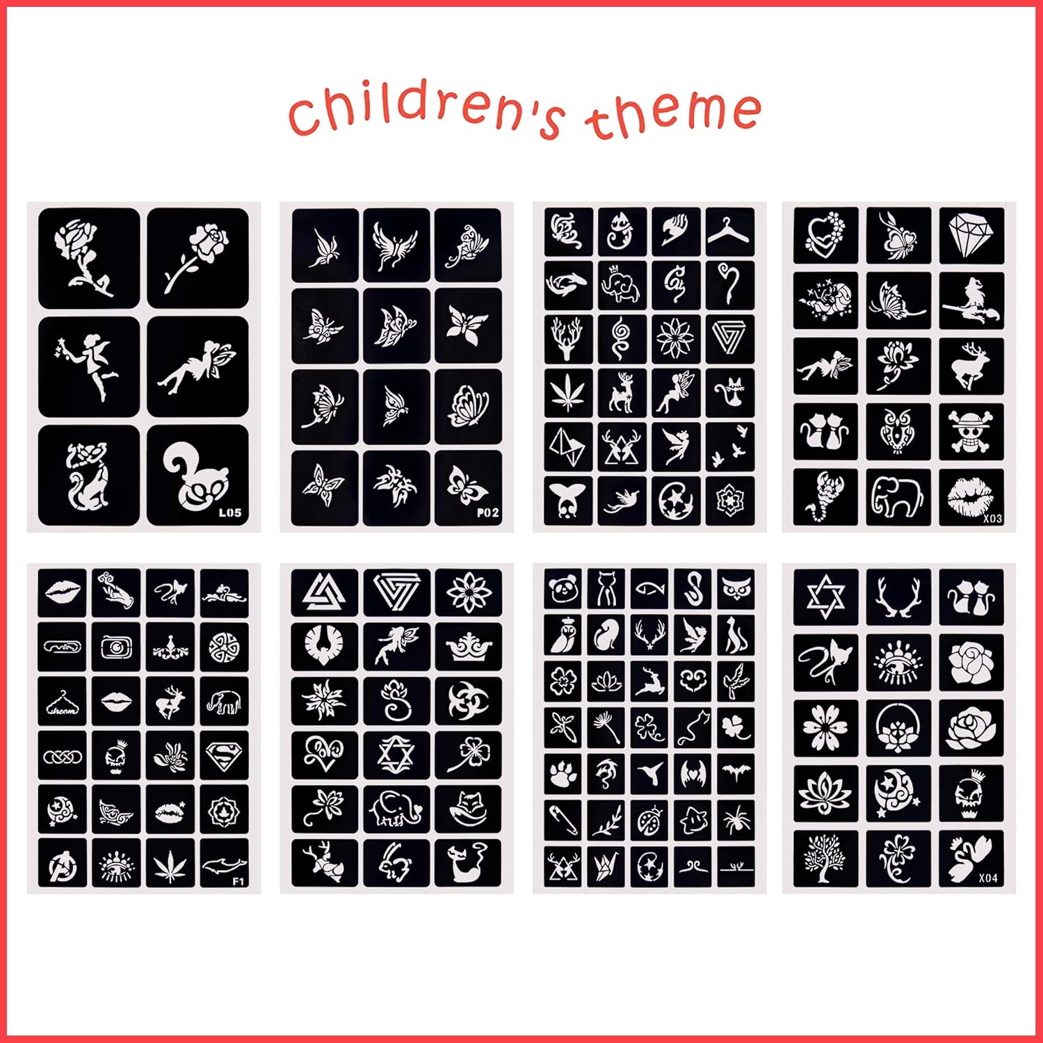 282 Designs Temporary Tattoo Stencils Removable Tattoo Stickers Face Paint Stencils Body Art Stencil Pack for Glitter Tattoos/Face Paint/Body Art/Temporary Tattoo - Image 4