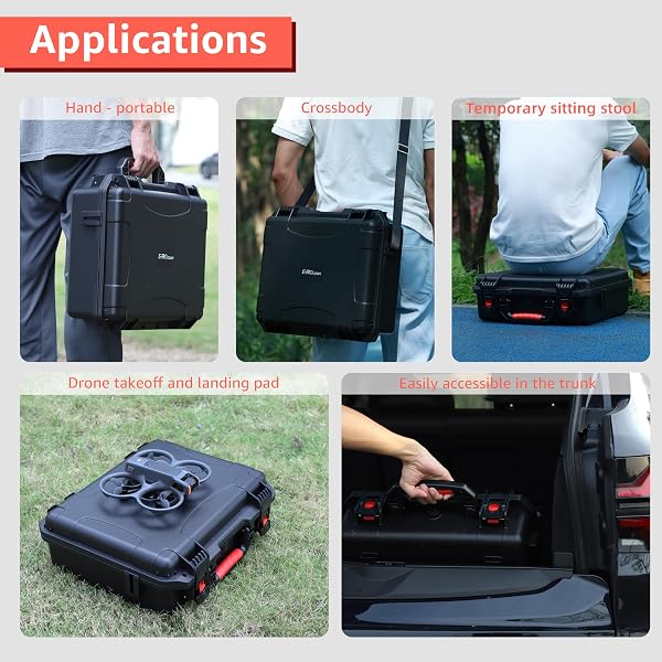 DROGEAR WATERPROOF HARD CASE FOR DJI AVATA 2 FLY MORE COMBO | FITS DJI GOGGLES 3 (NOT FOR GOGGLES N3)/ RC MOTION 3 / FPV REMOTE CONTROLLER 3 AND ACCESSORIES | UP TO 8 BATTERIES | SHOCKPROOF, DUSTPROOF