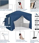 Yaheetech Pop-Up Gazebo 3x3 with 4 Removable Side Panels Navy Blue view 4