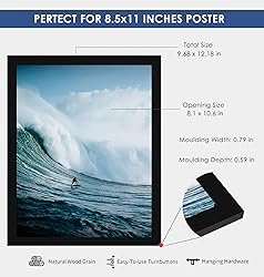 PEALSN 8.5 by 11 Picture Frame Black, Picture