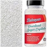 Bakerpan Pearlized Sugar Sprinkles for Baking - 5 Ounce - Sparkling White Decorating Sugar Crystals for Cookies, Cake Pops, Ice Cream (Made in USA)