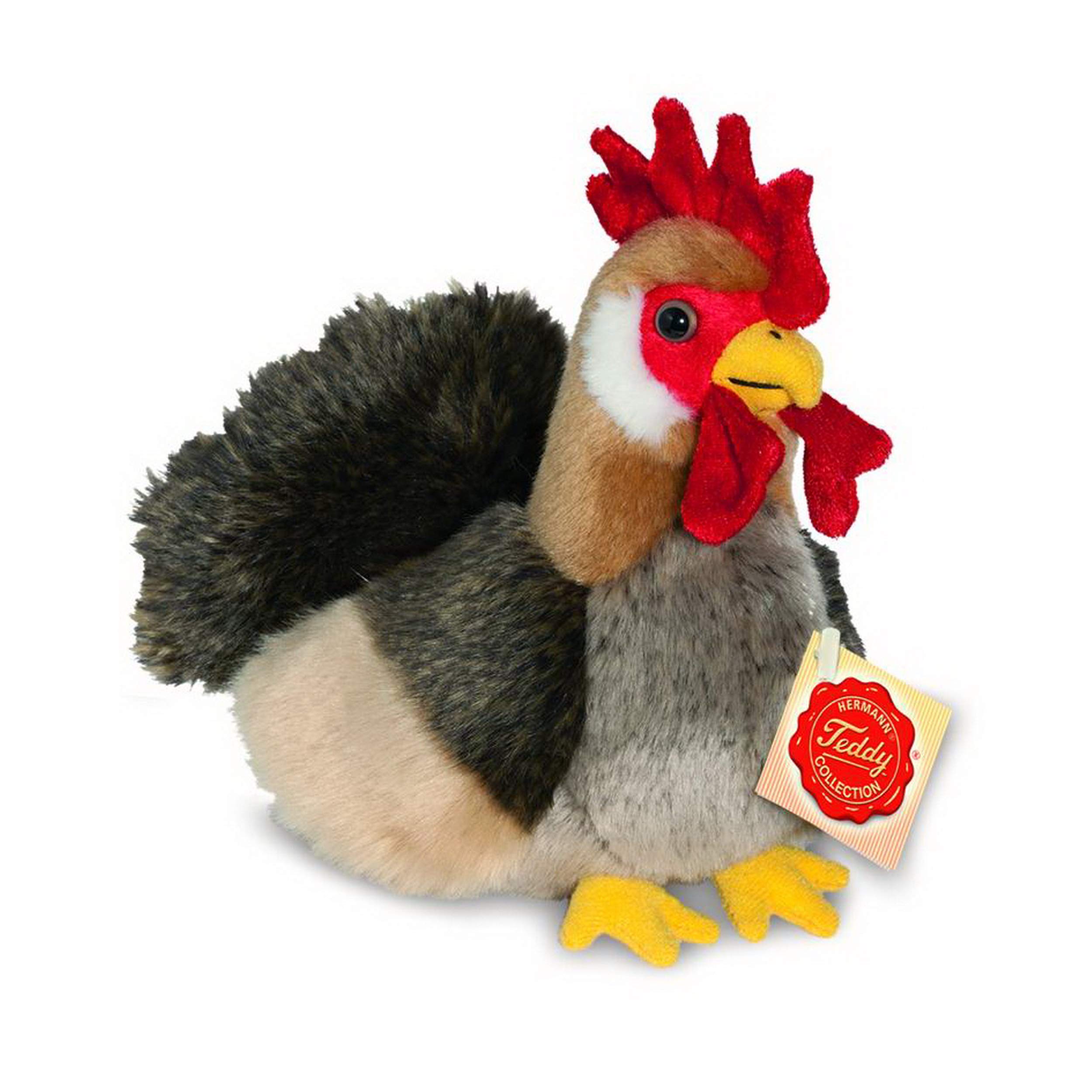 Teddy Hermann 94146 Rooster 17 cm, cuddly toy with 75% recycled filling material — image 1