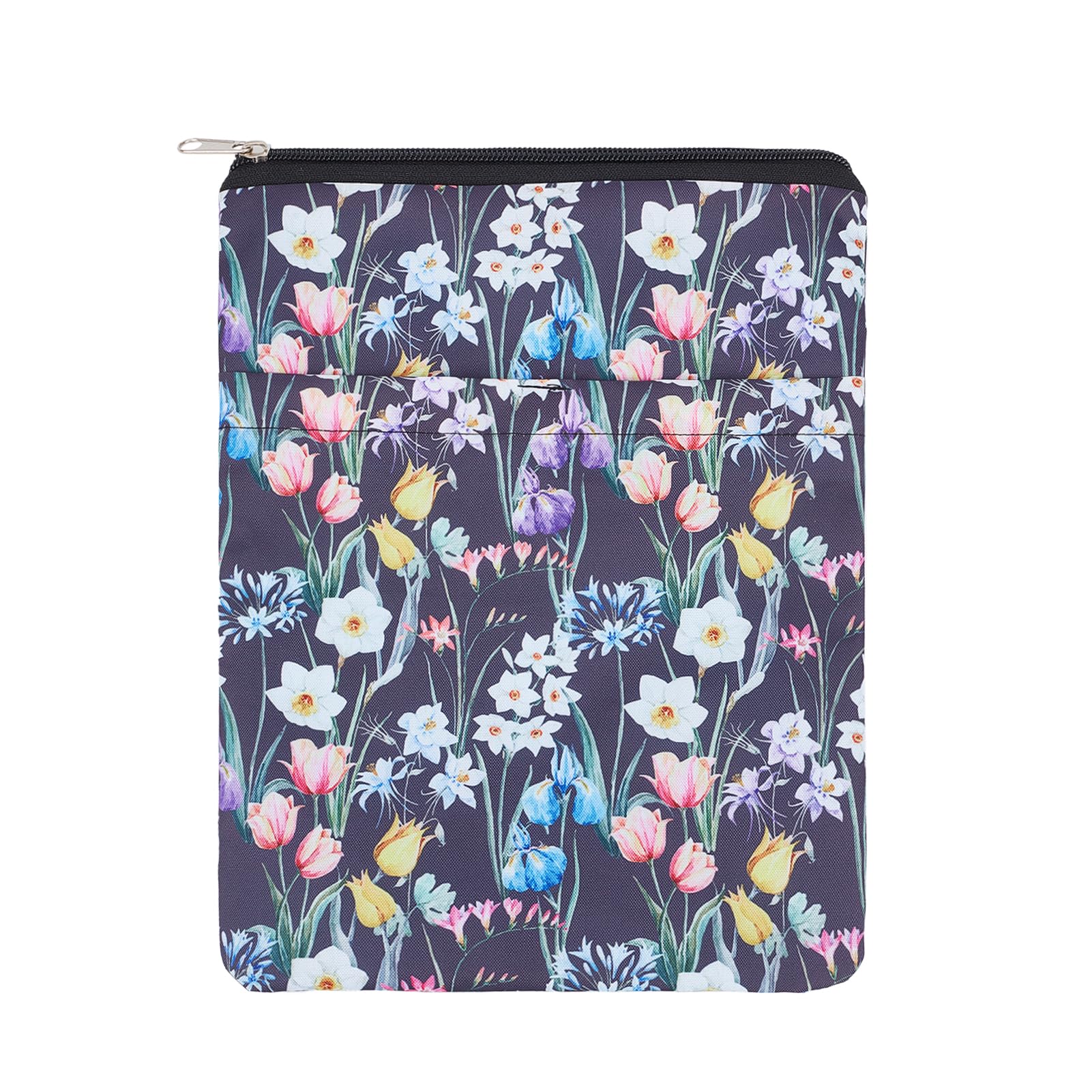 NICENEEDED Floral Printed Book Cover-Protector, Washable, Waterproof, Multifunctional Book Sleeve with Zipper โ image 1