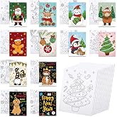 Anseal 12 Packs Christmas Pre Drawn Canvas to Paint, 5