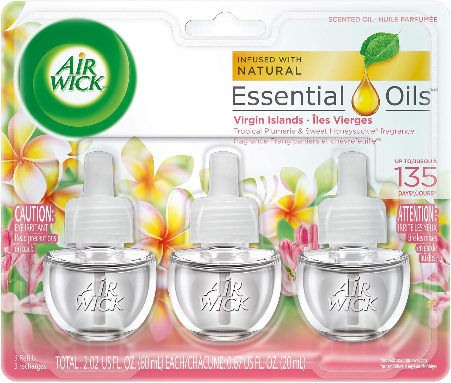 Airwick plug in Scented Oil 3 Refills, Virgin Islands, (3x0.67oz