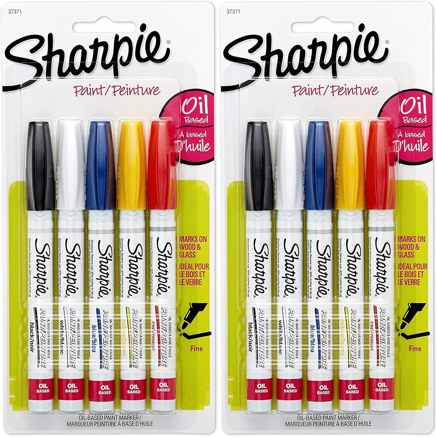 Sharpie 37371PP OilBased Paint Markers, Fine Point, Assorted Colors, 1 Blister Pack