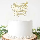 EKAM Personalised Glitter Cake Topper Custom Name Age Gold Birthday Party view 4