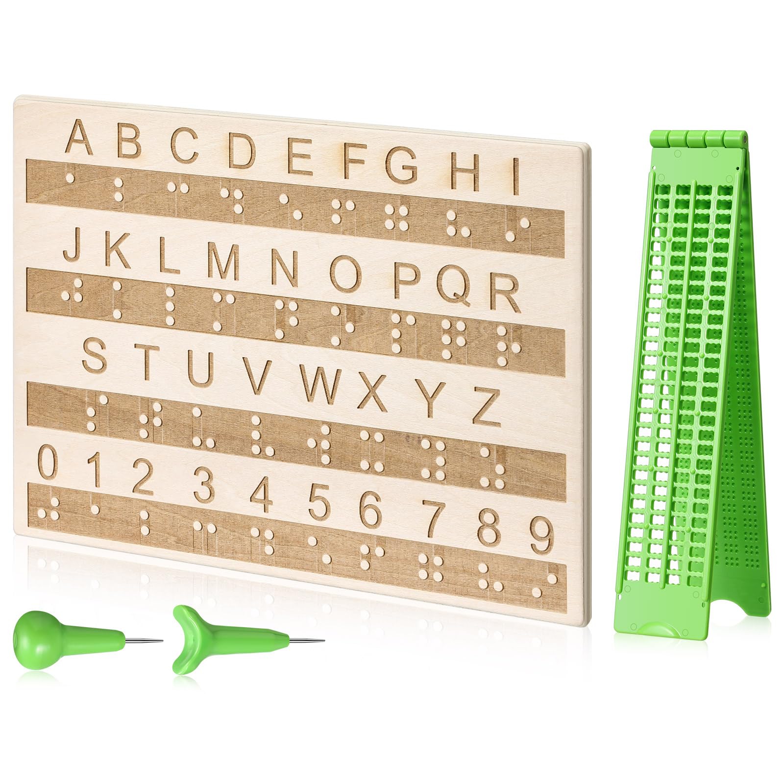 Mua Wood Braille Fingerboard with 4 Line 28 Cells Braille Slate and ...