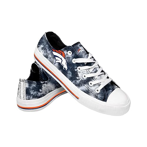 FOCO Denver Broncos NFL Womens Low Top Tie Dye Canvas Shoes 10
