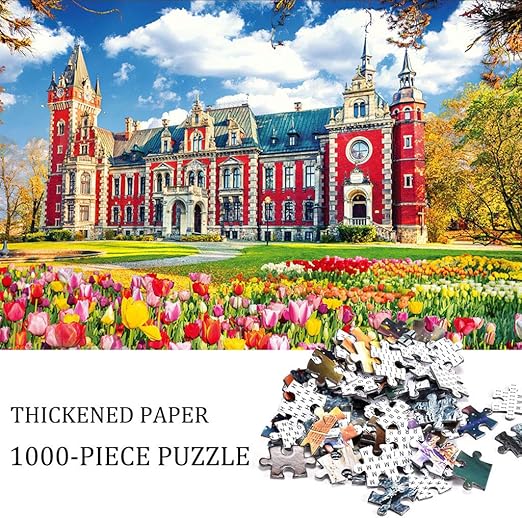 Amazon Co Jp 1000ピース ジグソーパズルシャトーガーデンパズルパズルゲーム脳ゲームユニークなギフト紙のパズル大人 子供 高齢者に適しています 42cm X 39 7cm ホーム キッチン