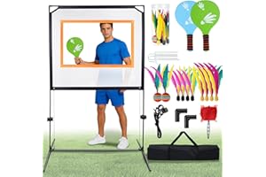NBYTLT Paddle Game with Net, Multi-Game Combo with Pickleball Paddles, Balls and Accessories, All-in-1 Paddle Sports Combo Se