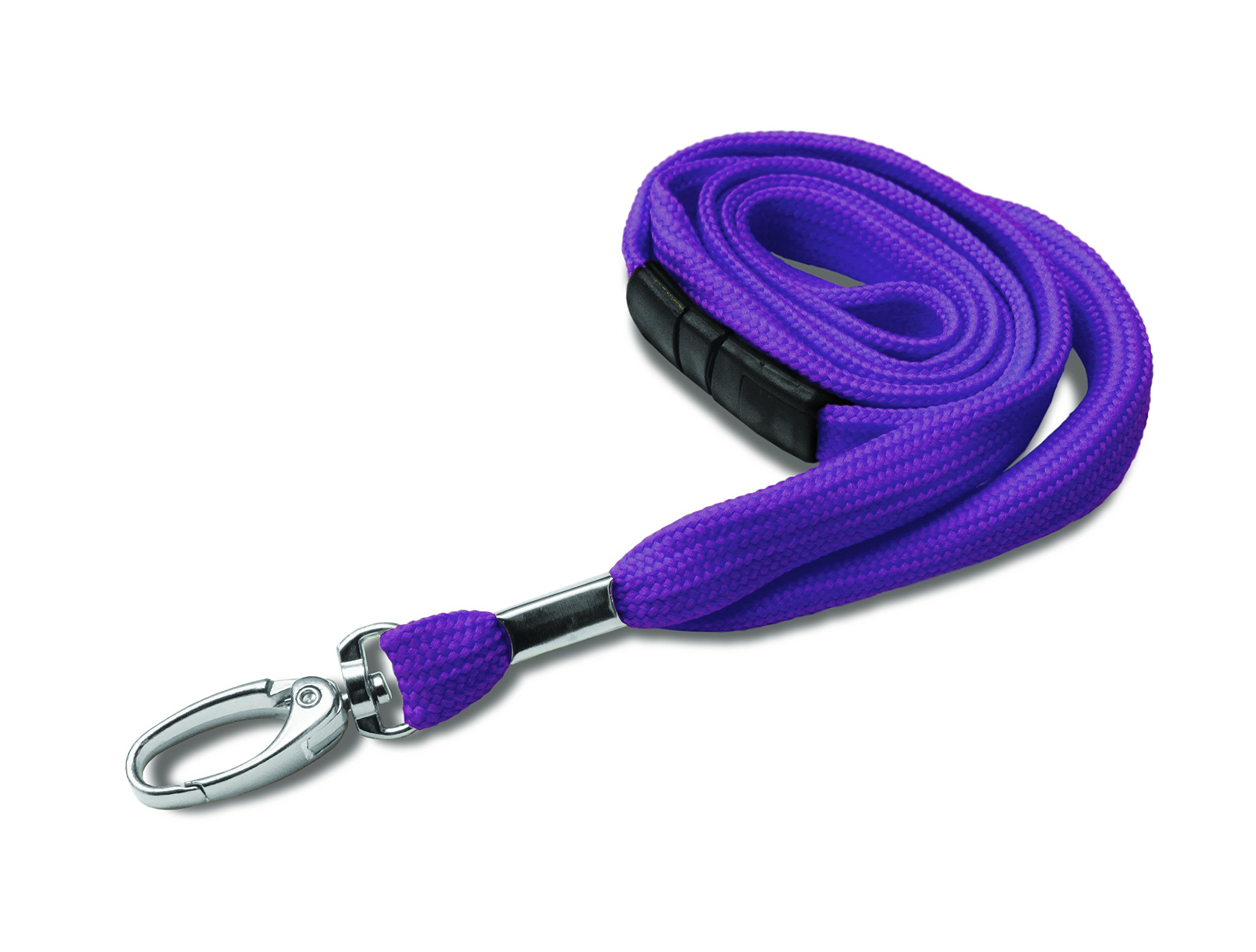 Identity-Plus: Metal Lobster Clip Lanyard Neck Strap with Safety Breakaway - Recycled Material (Purple, 100 pcs)