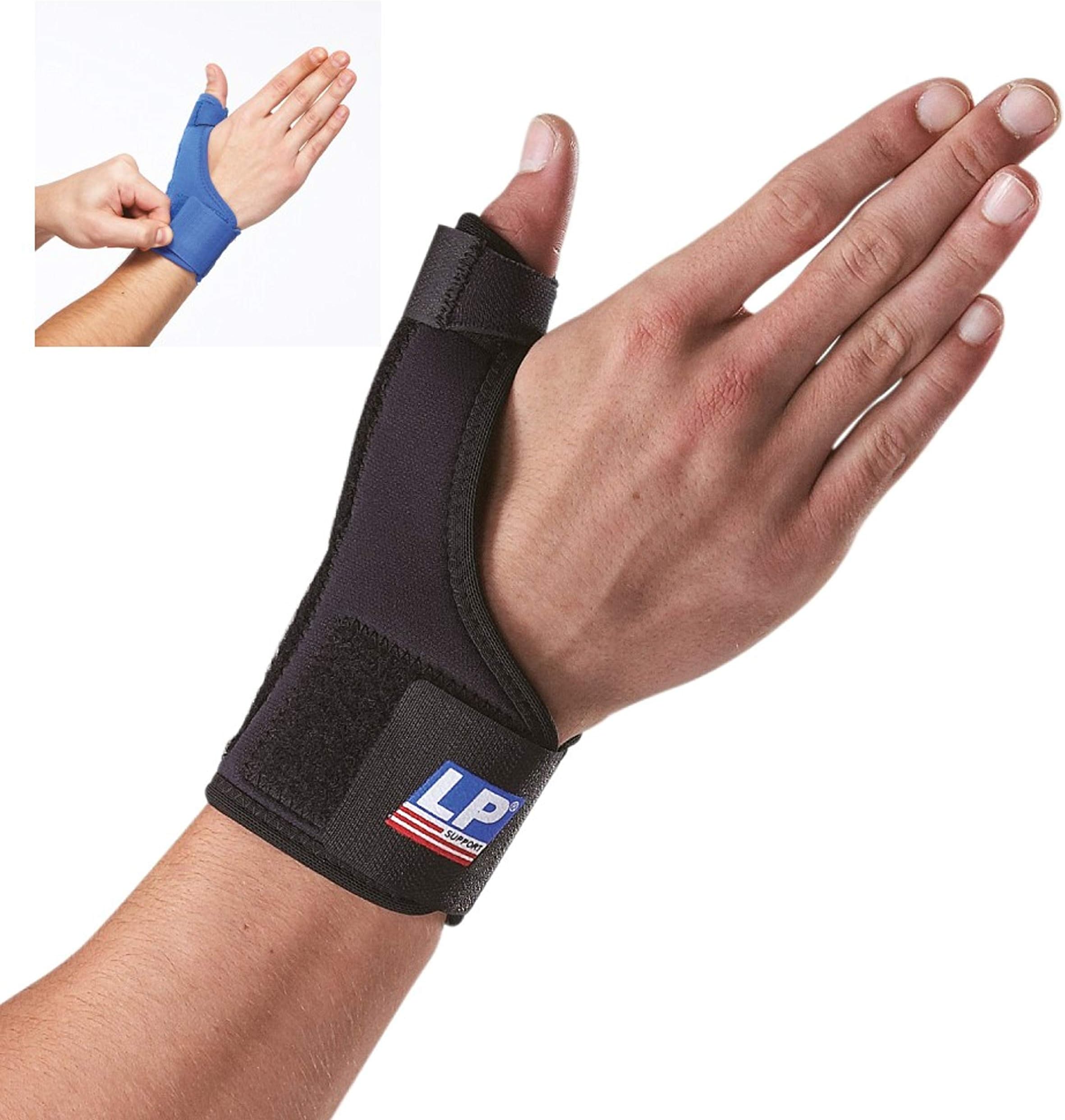 LP Neoprene Wrist and Thumb Support, Wrist Support for Pain Relief, Sprains & Prevents Carpel Tunnel Syndrome, Blue, Large