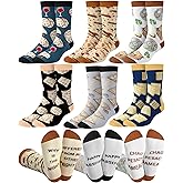 Hercicy 6 Pairs Novelty Passover Socks for Men Funny Passover Matzah Crew Dress Socks Pesach Seder Gifts Jewish Holiday Party Favors Gift for Men