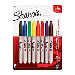 Sharpie Permanent Markers, Fine Point, 8