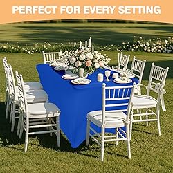 2 Pack 4 Feet Royal Blue Spandex Tablecloth for