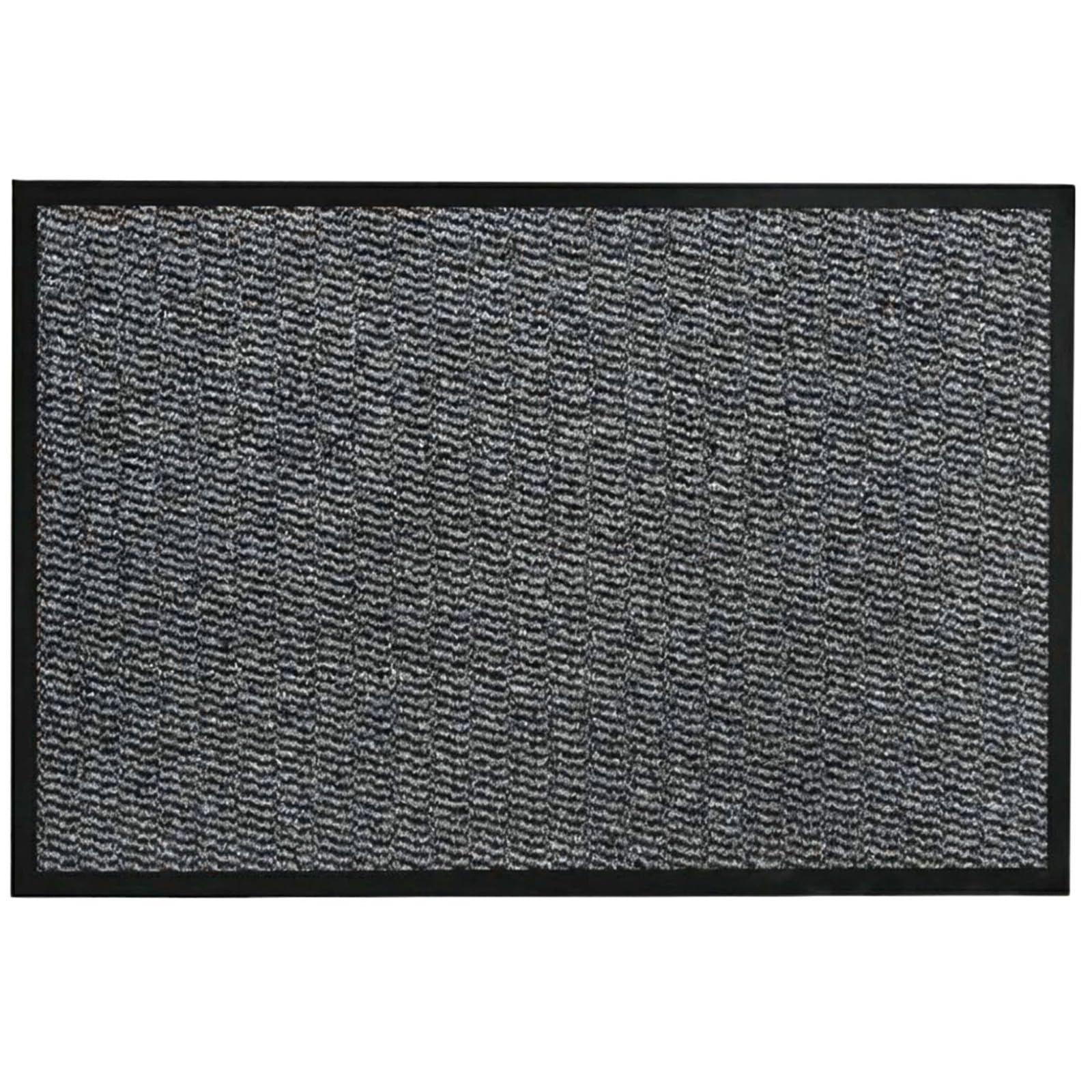 SAFRI Grey Door Mat 40x60cm Indoor Outdoor Dirt Trapper Barrier Mat Non-Slip Entrance Rug Shoes Scraper Kitchen Bath Hallway Home Office Water Absorbent Carpet (40x60cm)