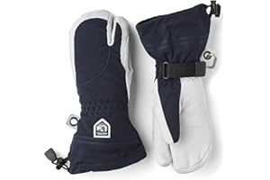 Hestra Women's Heli Ski Female Glove, 3-Finger Leather Snow Glove for Skiing, Snowboarding and Mountaineering